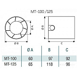 Вентилятор Cata MT-100 канальный
