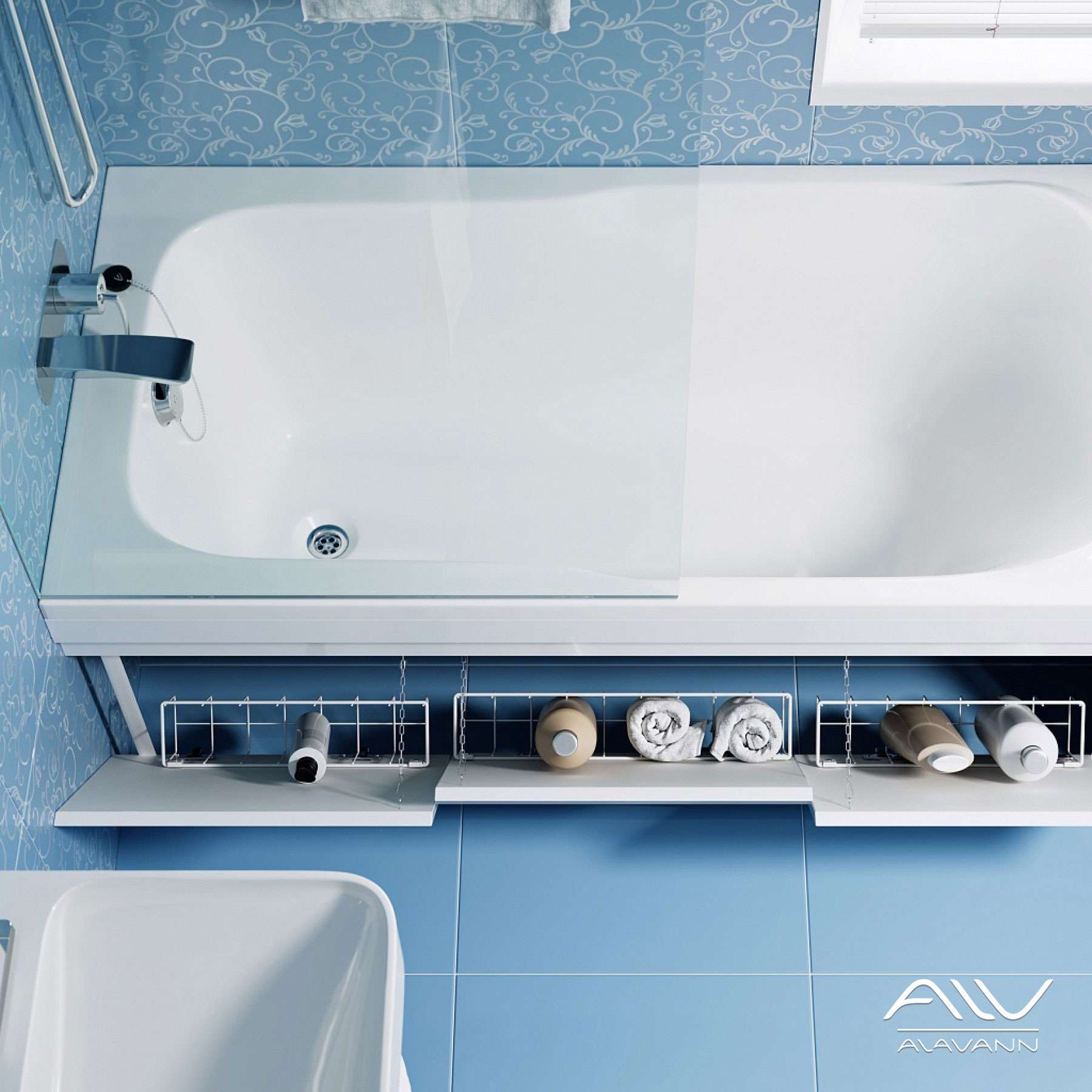 Экран под ванну Soft МДФ 150 белый (откидной) Alavann. Фото №3