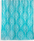 Занавеска для ванной 180х200см полиэстер Gatsby WESS T639-5 (бирюзовый серебрянный)