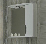 Зеркало со шкафчиком Мессина 60 правое белый АСБ-Мебель