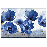 Коврик универсальный 50х80см Homemat Taft Fotoprint Цветы голубой полиамид HM.FPR5080-URN-10